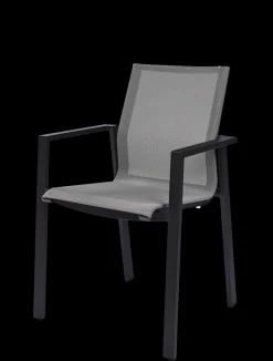 Armstoel Norris antraciet/zilver