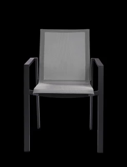 Armstoel Norris antraciet/zilver