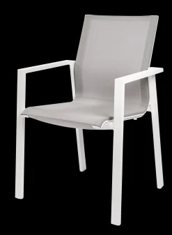 Armstoel Norris wit/licht grijs