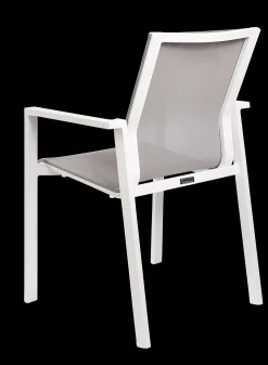 Armstoel Norris wit/licht grijs