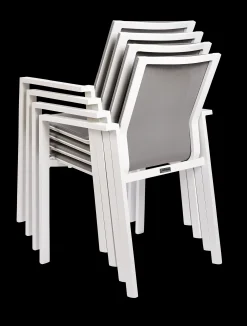 Armstoel Norris wit/licht grijs