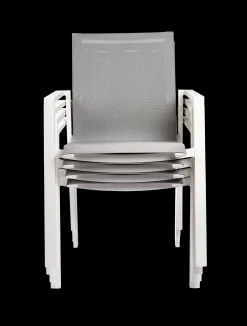 Armstoel Norris wit/licht grijs