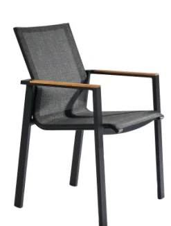 Armstoel Norris zwart/teak