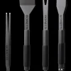 Barbecue 4-delige set (tang, spatel, vork, pincet)
