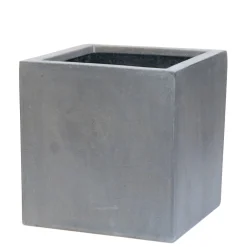 Bloembak Fiberstone kubus 50x50cm grijs