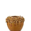 Bloemp bloem keramiek oker s (17x17x13cm)