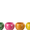 Bloempot smiley porselein mix medium assortiment van 4