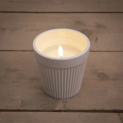 Buitenkaars in pot 3d vlam wit