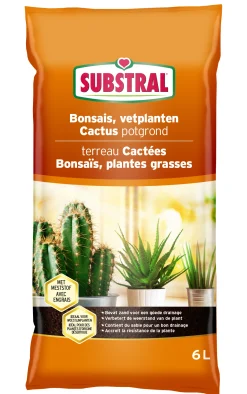 Cactus-, bonsai- en vetplantenpotgrond 6L
