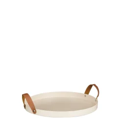 Cadiz decoratie plateau ronde beige - h2,5xd30cm
