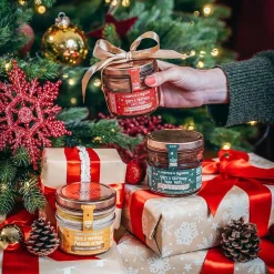 Chocolade pasta zwart kerst feuilletine gepelde pecannoten