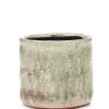Craquelé Pot flame light green d14 h13 cm
