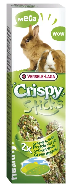 Crispy mega sticks konijnen-cavia's "groene weide" - 2 stuks 140g
