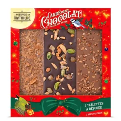 Doos van 3 tabletten zwart en melk