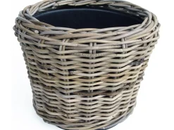 Drypot rotan grijs rond