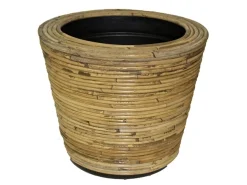 Drypot round stripe grey d43h33cm