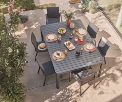 Eno tafel vierkant verlengbaar antraciet