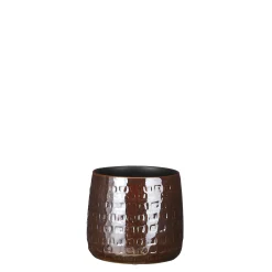 Floyd pot rond bruin - h13xd15cm