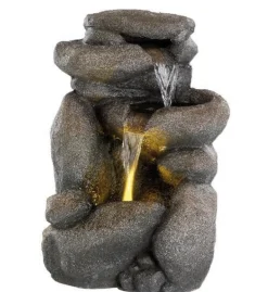 Fontein gestapelde stenen waterval