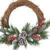 Frosted berry grapevine wreath d41cm
