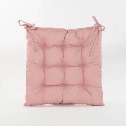 Gewatteerd stoelkussen oud roze 38x38cm