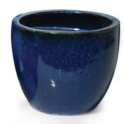 Glazed egg pot blue d23h19