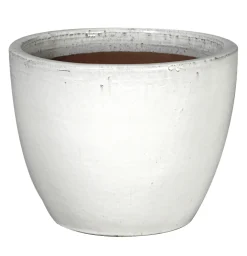 Glazed egg pot white d31h25