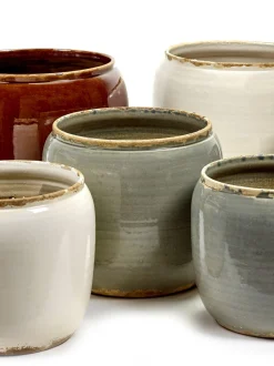 Glazed shades Pot costa s grey d18,5h19