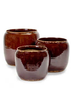 Glazed shades Pot costa s brown d18,5h19