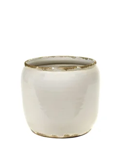 Glazed shades Pot costa s white d18,5h19