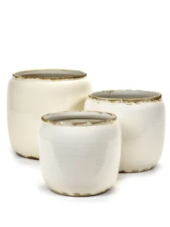 Glazed shades Pot costa s white d18,5h19