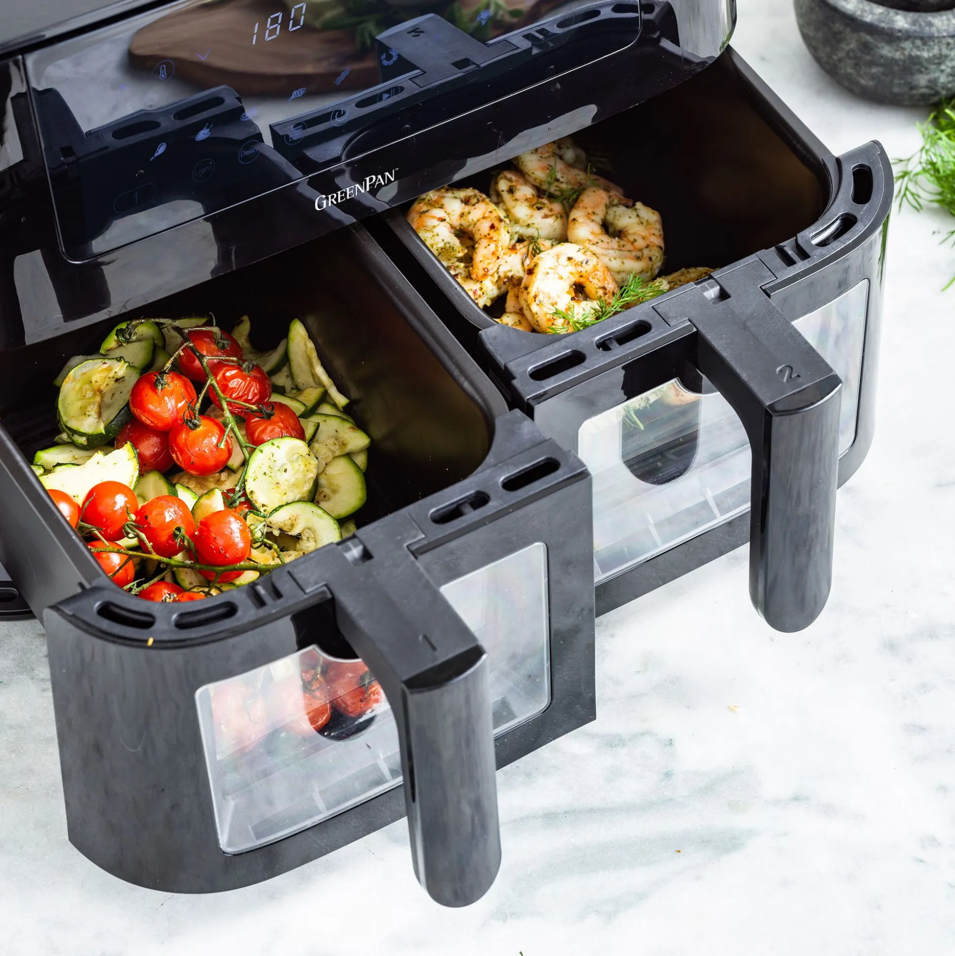 Greenpan bistro dubbele airfryer 4l+4l