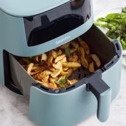 Greenpan bistro xxl airfryer - smokey blue - pfas-vrije keramische antiaanbaklaag - 7,2l mand - 11 presets