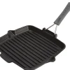 Grillpan met inklapbare greep 24 x 24 cm zwart