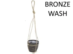 Hanging pot stripe bronze d18h16cm