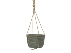 Hanging pot stripe green d20h19cm