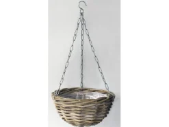 Hangschaal rotan grijs