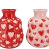 Heartbreaker rood/roze vaas 17x17x22