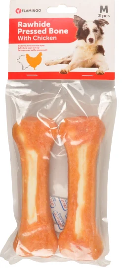 Hondenbeen wit kip 2st-220g-15cm