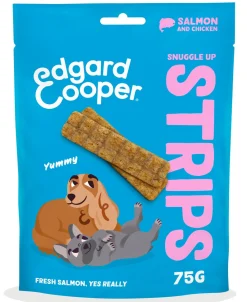 Hondensnack treats snuggle up strips met zalm en kip