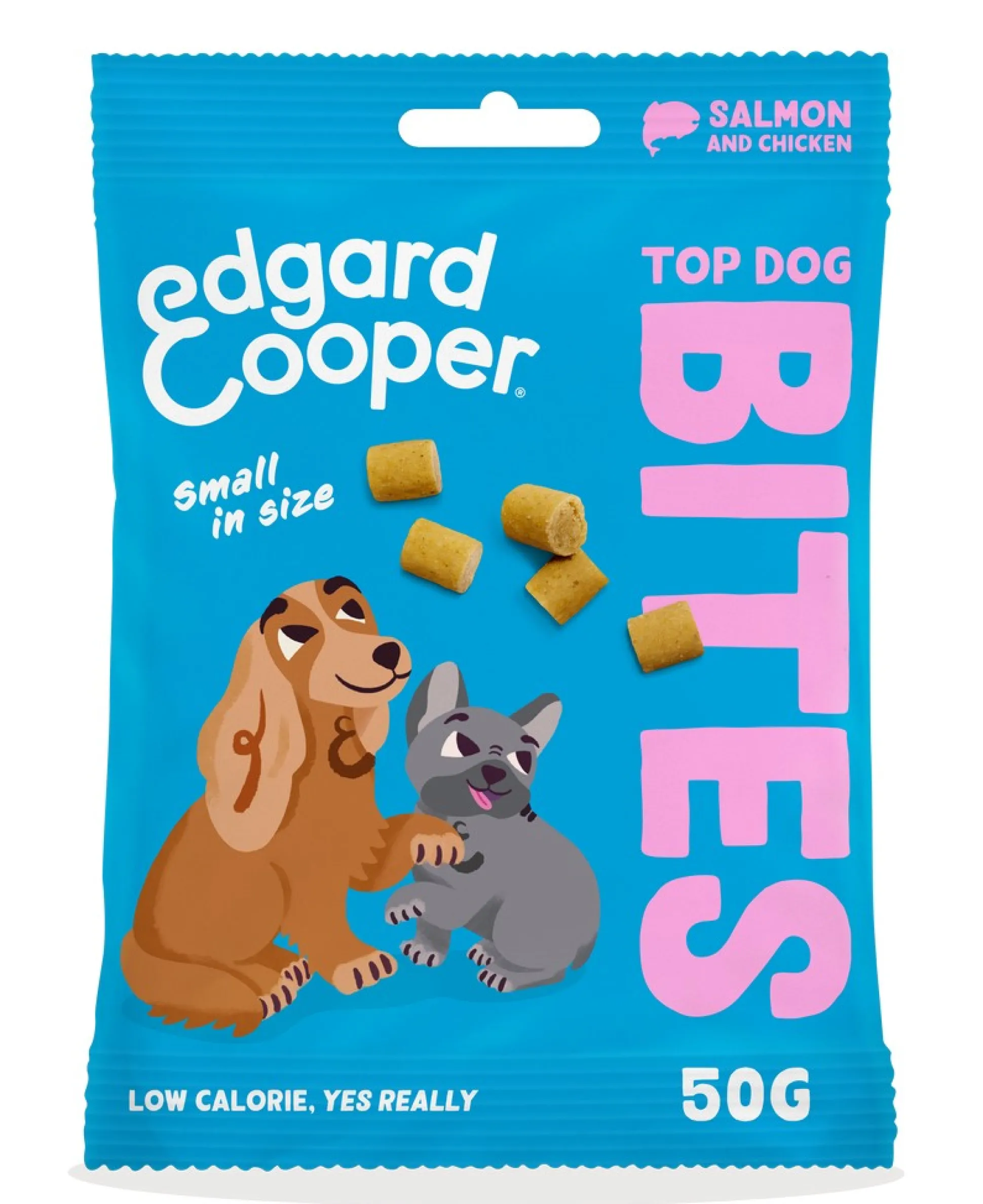Hondensnack treats top dog bites met zalm en kip