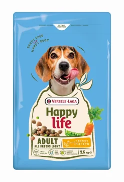 Hondensnackshappy life adult light met kip 2,5kg