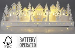 Houten huis met led 45cm