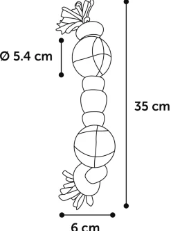 Hs vinta touw met ballen mix 31cm