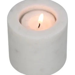 Kandelaar marmer wit 6.5x6.5x5.5cm