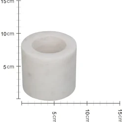 Kandelaar marmer wit 6.5x6.5x5.5cm