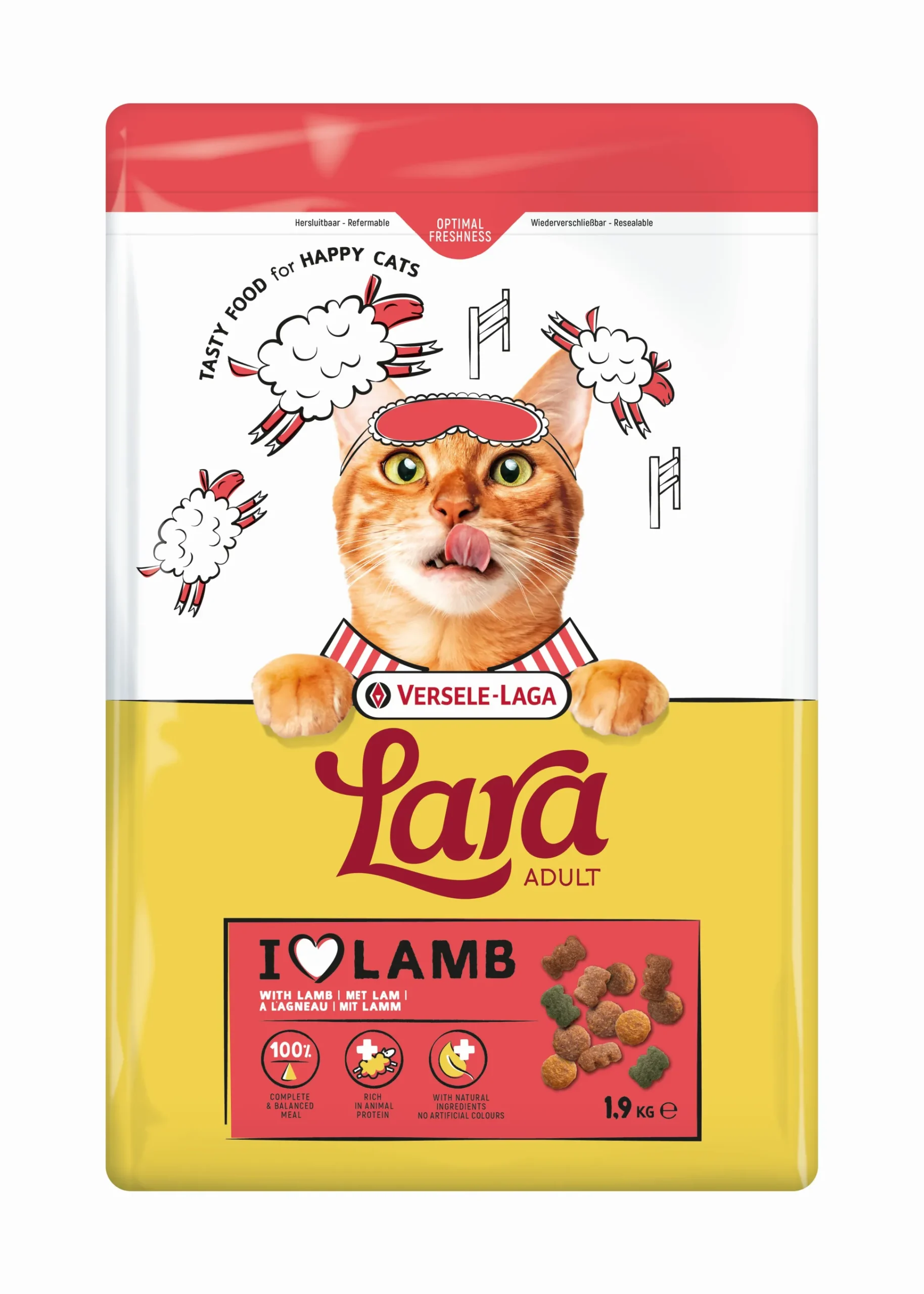 Kattenbrokken lara adult with lamb 1,9kg