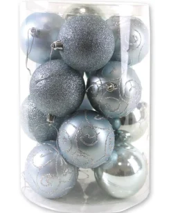 Kerstbal lichtblauw (16sts)