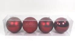 Kerstbal wijnrood (4sts)