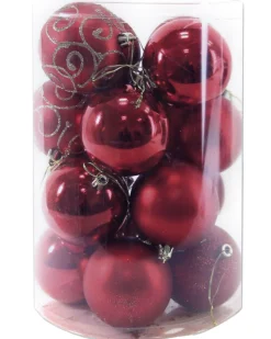 Kerstbal wijnrood (16sts)